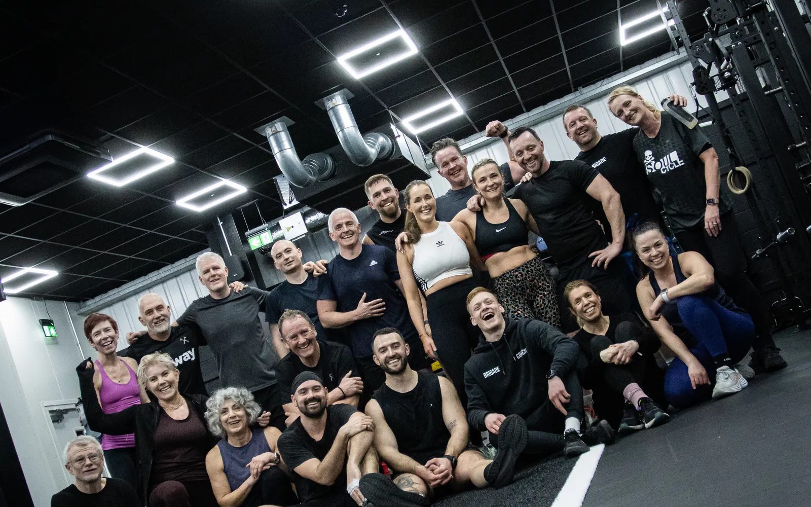 Members and coaches of Brigade Marden on the gym floor